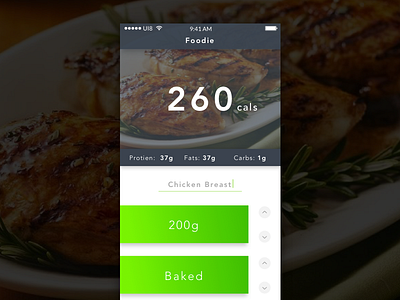 Day #004 - Food Calorie Calculator calculator calorie dailyui design fit fitness food green mobile ui