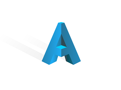 Geometric 'A' - Type Study apposing blue geometric 3d gradient letter logo mobile shadow type typography ui ux
