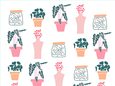 Plants adobefresco adobeillustator fresco illustration illustrator pattern patterndesign