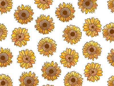 Tournesols adobefresco adobeillustator fresco illustrator pattern patterndesign watercolor