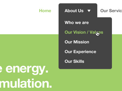 Drop Down Menu drow down green menu minimal rounded ui ux web web design