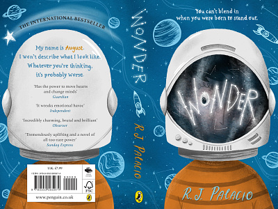 "Wonder" Book Cover Redesign book cover book covers book design book illustration childrens book childrens illustration design illustration illustrator penguin books space typography wonder