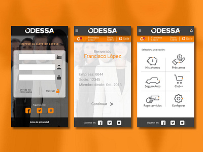 ODESSA mobile app branding design mobile ux web