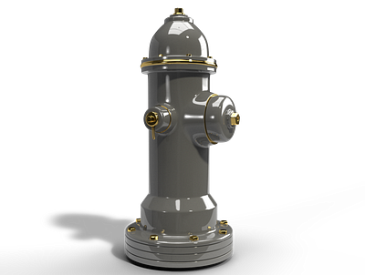 Hidrante gris 3d adobedimension fire hidrante hydrant illustration