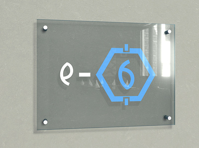 Muck-Up | Recepción Oficina e-Six branding design glass identity logo logo design