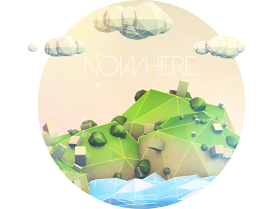 Nowhere 3d cinema island low poly sketch and toon