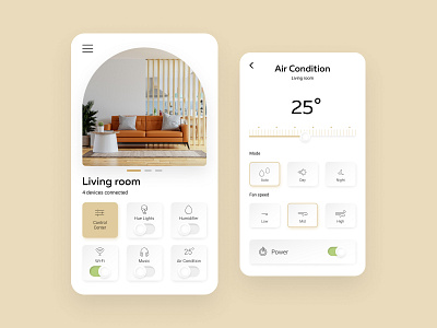 Smart Home Mobile Application app graphic design illustration minimal mobiledesign neumorphism ui ux webdesign whitespace