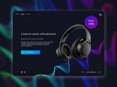 Selling page for headphones 3d branding ui webdesign