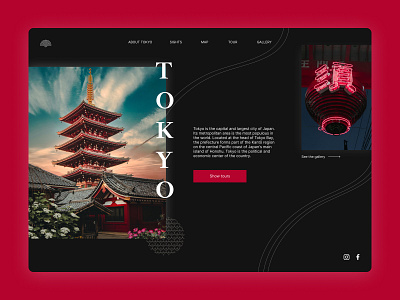 Tokyo tours design typography ui webdesign