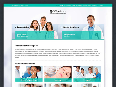 Office Space business clean clinic doctor medical modern responsive theme wordpress