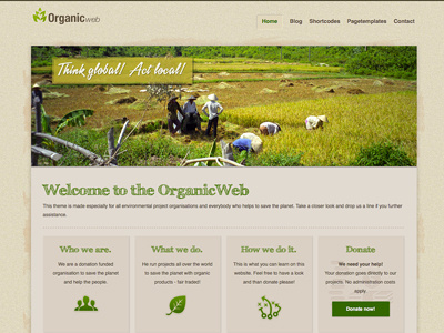 Organic Web Wordpress Theme Preview earth environmental organic web wordpress theme