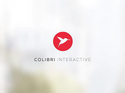 Logo for Colibri Interactive bird circular colibri hummingbird logo origami red