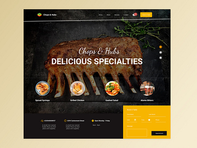 chops and hubs app appdesign chops and hubs delivery app design food food ui homepage homepage ui restaurant app restaurant design restaurant menu restaurant website ui uidesign webdesign website