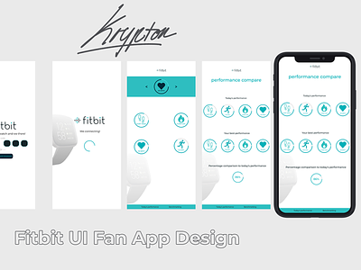 fitbit fan UIUX app app branding concept design figma funart ui ux