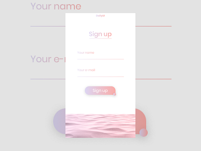 Sign up form | #DailyUI #1 app beach dailyui design figma pink sand ui