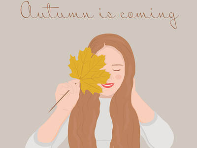 Autumn | Art | Illustration | Girl | Leaf | Cartoon | Nature