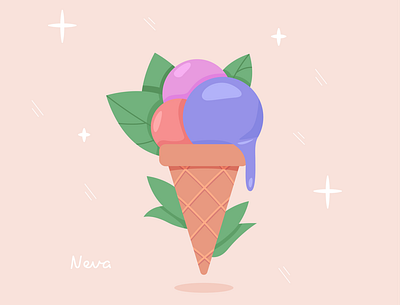 ice cream icecream illustration pink vector