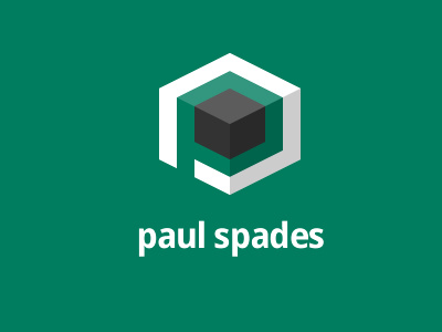 Personal Branding 3d branding cube flat green iso logo p paulspades