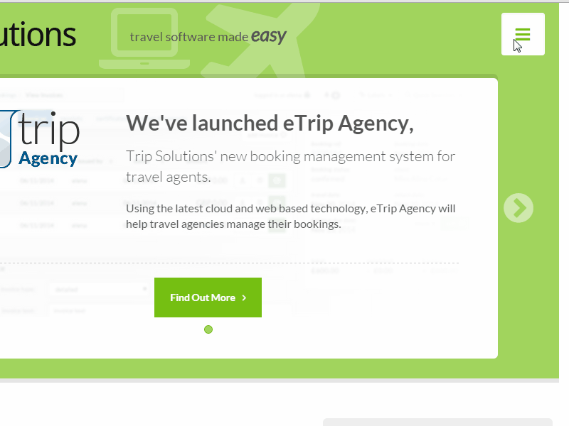 toggled navigation - based on the bootstrap modal bootstrap modal navigation nav mobile tripsolutions paulspades green gif