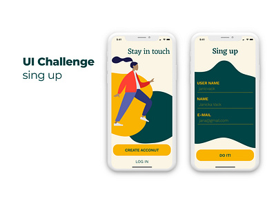 UI challenge - sing up app design figma figmadesign illustration mobile app design mobile ui sing up ui challenge ui design vector