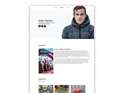 Personal web for PRO triathlonist cycling design figma figmadesign minimalism ui webdesig