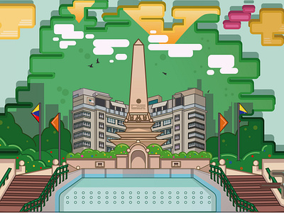 Plaza Francia in Altamira altamira artwork caracas caracasinpixels illustration illustration art illustrator vector art venezuela