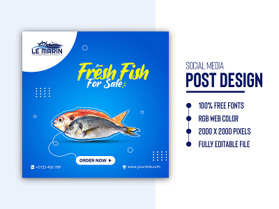 Social Media Banner Design Template | Fish Facebook Ads