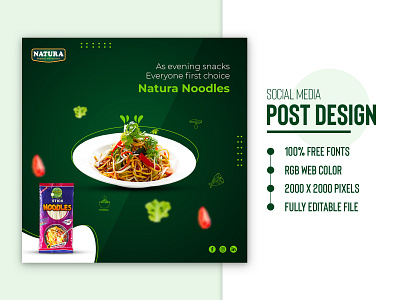 Social Media Banner Post Template Design | Noodles Food Ads