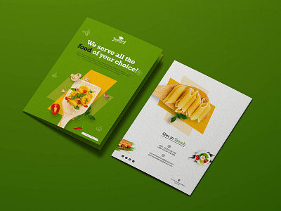 Bifold Brochure Design for Restaurant Food Menu Card Flyer