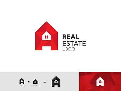 Letter A Logo Design Real Estate House Logotype Brand Identity