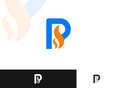 Letter P + Fire Logo Design Typography Logotype Brand Identity
