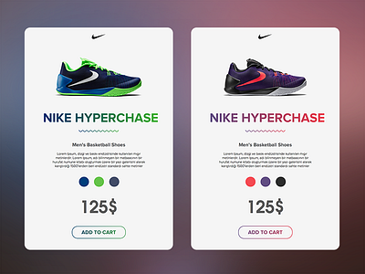 Nike Hyperchase | Widget cart hyperchase nike shoe shoping sketch ui website widget