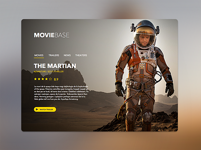 The Martian | Web Widget cinema imdb martian movie ui ux website widget