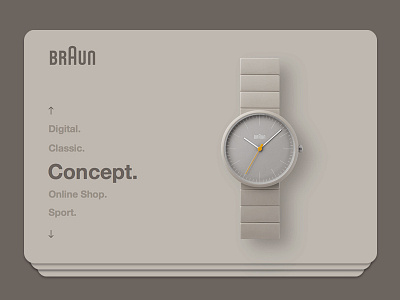 Braun | Concept Light braun card clock shoping ui ux watch website