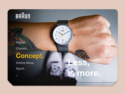 Braun | Concept braun card clock shoping ui ux watch website