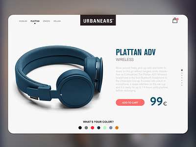 Urbanears | Concept Light card headphones music plattan shoping ui urbanears website