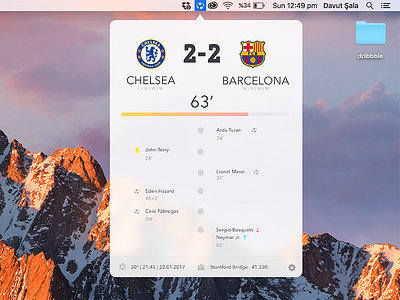 Scoreboard | macOS app barcelona chelsea desktop football macos osx soccer ui ux