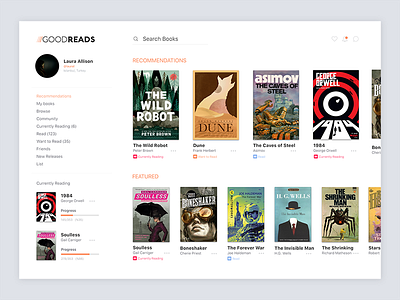 Goodreads Web | Concept book clean concept goodreads minimal redesign ui ux web website