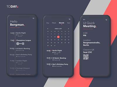 Today | V2 app calendar clean flat ios minimal mobile schedule todo todolist typogaphy ui ux