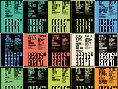 Beats on Board Posters 70s beats on board branding club colorful disco event event branding flyer funk graphicdesign logo logotype music poster poster design soul typography vector visual identity