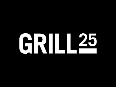 GRILL 25 Logo bbq black bold brand brand identity branding clean design logo logo design logodesign logotype minimal minimalistic restaurant restaurant logo typography visual identity white wordmark