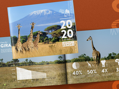 Save Giraffes Now 2020 Impact Report austin texas branding branding design design freelance graphic design print print design publication design typography