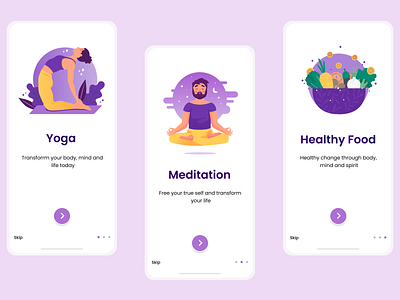 Yoga / Wellness app Onboard Screen app appdesign design figma figmadesign illustration onboarding screen onboarding ui uidesign uiux