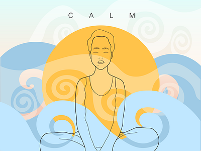 CALM artwork branding calm design designs desktop digitalart illustration illustrator magazine minimal ocean vector