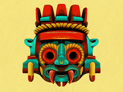 Tlaloc Aztec Deity art aztec brushpen design digital illustration digital painting drawing face head illustration illustrator inking linework mask painting procreate procreate drawing symmetry tattoo tribal