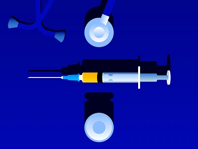 Mapping America's Hospitalization and Vaccine Divide article coronavirus covid covid19 design editorial editorial illustration graphic design hospital illustration illustrator medical medicine news stethoscope syringe vaccine vector vial