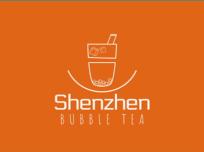 SHENZHEN BUBBLE TEA affinitydesigner branding bubble tea design illustration logo orange thirtydaylogochallenge thirtylogos vector