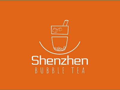 SHENZHEN BUBBLE TEA affinitydesigner branding bubble tea design illustration logo orange thirtydaylogochallenge thirtylogos vector