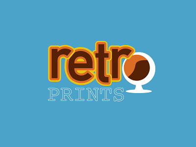 RETRO PRINTS affinity affinitydesigner blue and orange branding design logo retro retro print thirtydaylogochallenge thirtylogos typography