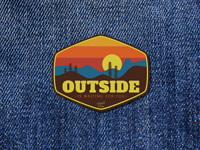 Outside is waiting for you affinitydesigner badge badge design badgedesign badges design illustration patch patch design vector